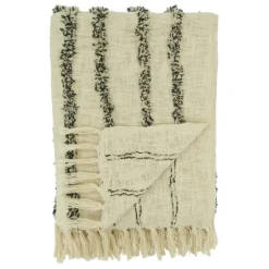 Kirkland's Home And Black Tufted Lines Throw- Blankets & Throws