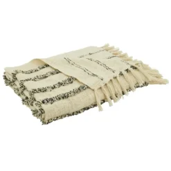 Kirkland's Home And Black Tufted Lines Throw- Blankets & Throws