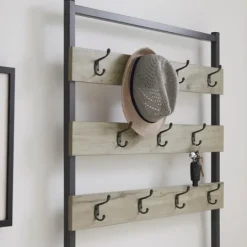 Kirkland's Home And Black Wood Bench Hall Tree- Entryway Furniture