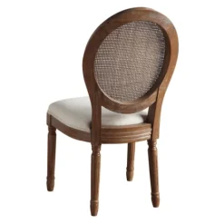 Kirkland's Home And Brown Cane Oval Back Dining Chair- Dining Chairs