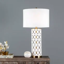 Kirkland's Home And Gold Cut-Out Ovals Table Lamp- Table Lamps
