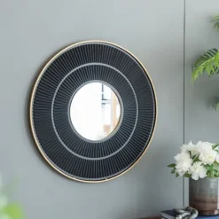 Kirkland's Home And Gold Double Ribbed Wall Mirror- Decorative Mirrors