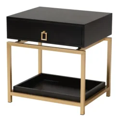 Kirkland's Home And Gold 1-Drawer Nightstand- Nightstands