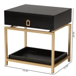 Kirkland's Home And Gold 1-Drawer Nightstand- Nightstands