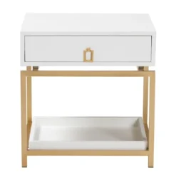 Kirkland's Home And Gold 1-Drawer Nightstand- Nightstands