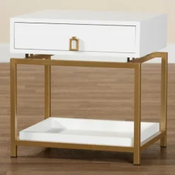 Kirkland's Home And Gold 1-Drawer Nightstand- Nightstands