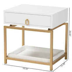 Kirkland's Home And Gold 1-Drawer Nightstand- Nightstands