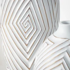Kirkland's Home And Gold Ribbed Mod Vases, Set Of 2- Vases