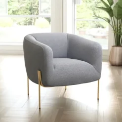Kirkland's Home And Gold Rounded Back Accent Chair- Accent Chairs