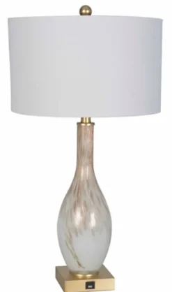 Kirkland's Home And Gold Swirl Glass Table Lamps, Set Of 2- Table Lamps