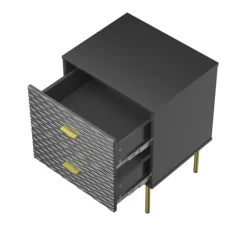 Kirkland's Home And Gold Wave Nightstand- Nightstands