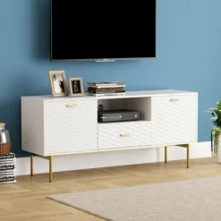 Kirkland's Home And Gold Wave Tv Stand- Tv Stands & Media Consoles