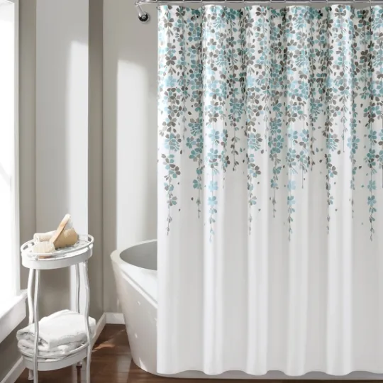 Kirkland's Home And Gray Weeping Flower Shower Curtain- Shower Curtains