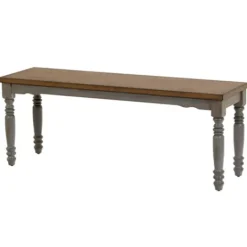Kirkland's Home And Gray Wooden Dining Bench- Dining Chairs