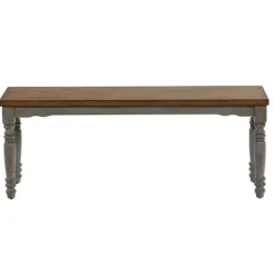 Kirkland's Home And Gray Wooden Dining Bench- Dining Chairs