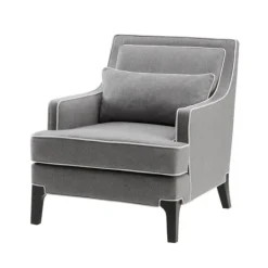 Kirkland's Home And Ivory Trim Upholstered Armchair- Accent Chairs