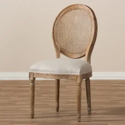 Kirkland's Home And Natural Cane Oval Back Dining Chair- Dining Chairs