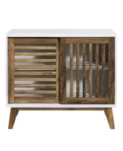 Kirkland's Home And Oak Sliding Slat Door Console Table- Console Tables