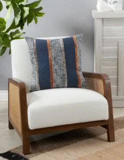 Kirkland's Home And Orange Vertical Stripe Throw Pillow- Pillows