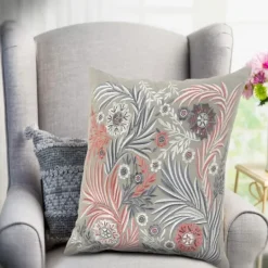 Kirkland's Home And Pink Feather Garden Cotton Pillow- Pillows