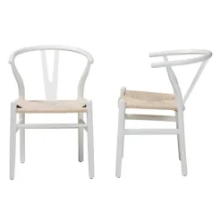 Kirkland's Home And Tan Wishbone Dining Chairs, Set Of 2- Dining Chairs