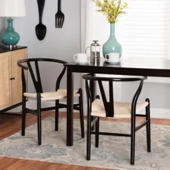 Kirkland's Home And Tan Wishbone Dining Chairs, Set Of 2- Dining Chairs