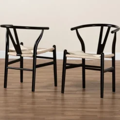 Kirkland's Home And Tan Wishbone Dining Chairs, Set Of 2- Dining Chairs