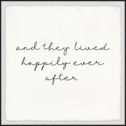 Kirkland's Home And They Lived Happily Framed Art Print- Wall Quotes & Signs
