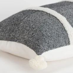 Kirkland's Home And White Artisanal Stripes Lumbar Pillow- Pillows