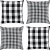 Kirkland's Home And White Gingham Pillow Covers, Set Of 4- Pillows