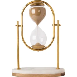 Kirkland's Home And White Marble Base Hourglass- Decorative Accents