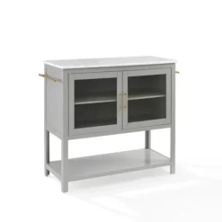 Kirkland's Home And White Marble Top Kitchen Island- Kitchen Islands & Bar Carts