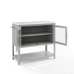 Kirkland's Home And White Marble Top Kitchen Island- Kitchen Islands & Bar Carts