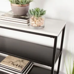 Kirkland's Home And White Multi-Level Console Table- Console Tables
