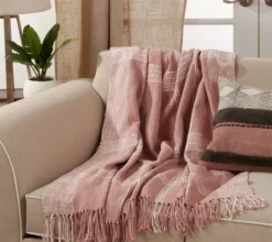 Kirkland's Home And White Plaid Throw Blanket- Blankets & Throws