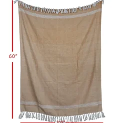 Kirkland's Home And White With Fringe Throw Blanket- Blankets & Throws