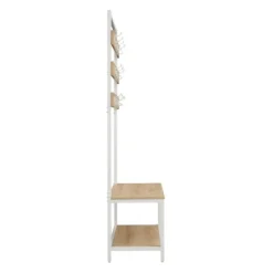 Kirkland's Home And White Wood Bench Hall Tree- Entryway Furniture