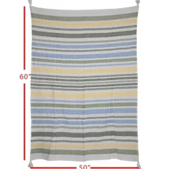 Kirkland's Home And Yellow Stripe Throw Blanket- Blankets & Throws