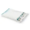 Kirkland's Home Angel Blue Shibori Slab Fringe Throw- Blankets & Throws