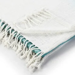 Kirkland's Home Angel Blue Shibori Slab Fringe Throw- Blankets & Throws