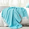 Kirkland's Home Angel Checkered Weave Fringe Throw- Blankets & Throws