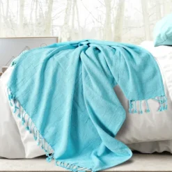 Kirkland's Home Angel Checkered Weave Fringe Throw- Blankets & Throws