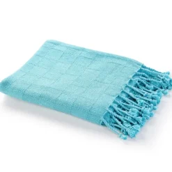 Kirkland's Home Angel Checkered Weave Fringe Throw- Blankets & Throws