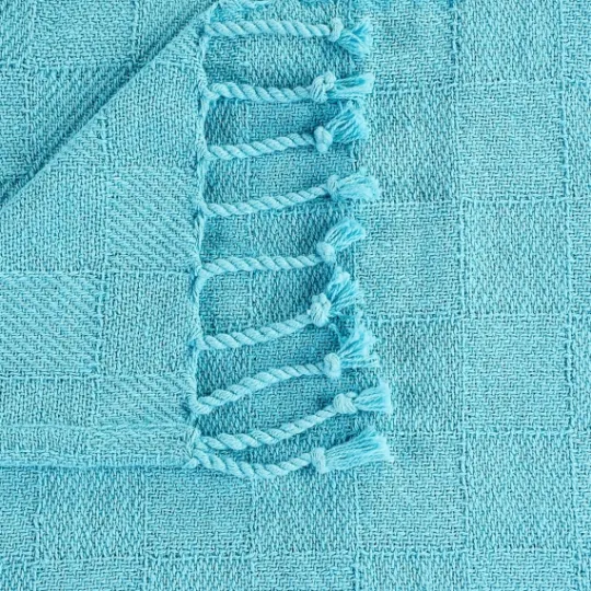 Kirkland's Home Angel Checkered Weave Fringe Throw- Blankets & Throws