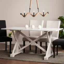 Kirkland's Home Annalise Distressed Farmhouse Dining Table- Dining Tables