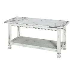 Kirkland's Home Antiquated Farmhouse Shelf Bench- Benches & Ottomans