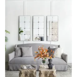 Kirkland's Home Antique Black Floral Panel Rectangle Mirror- Decorative Mirrors