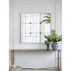 Kirkland's Home Antique Black Floral Panel Square Mirror- Decorative Mirrors