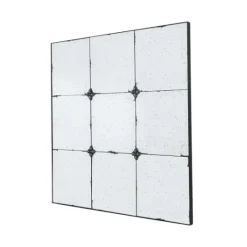 Kirkland's Home Antique Black Floral Panel Square Mirror- Decorative Mirrors