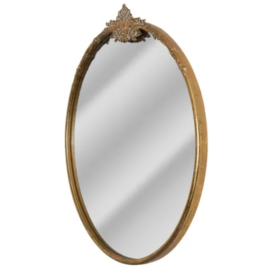 Kirkland's Home Antique Brass Metal Ornate Round Mirror- Decorative Mirrors